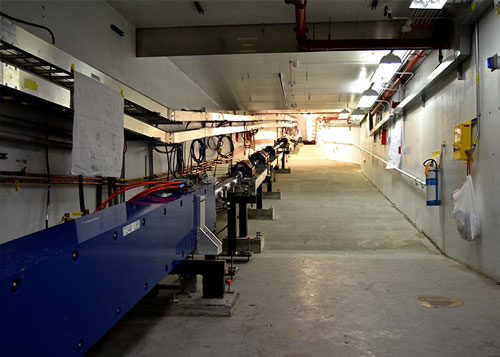 The new beamline connecting the accelerator to Hall D rises 5 meters before entering the Hall D complex